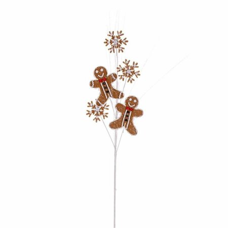 DARE2DECOR 29 in. Gingerbread & Snowflake Brown Spray, 6 Piece, 36PK DA3255111